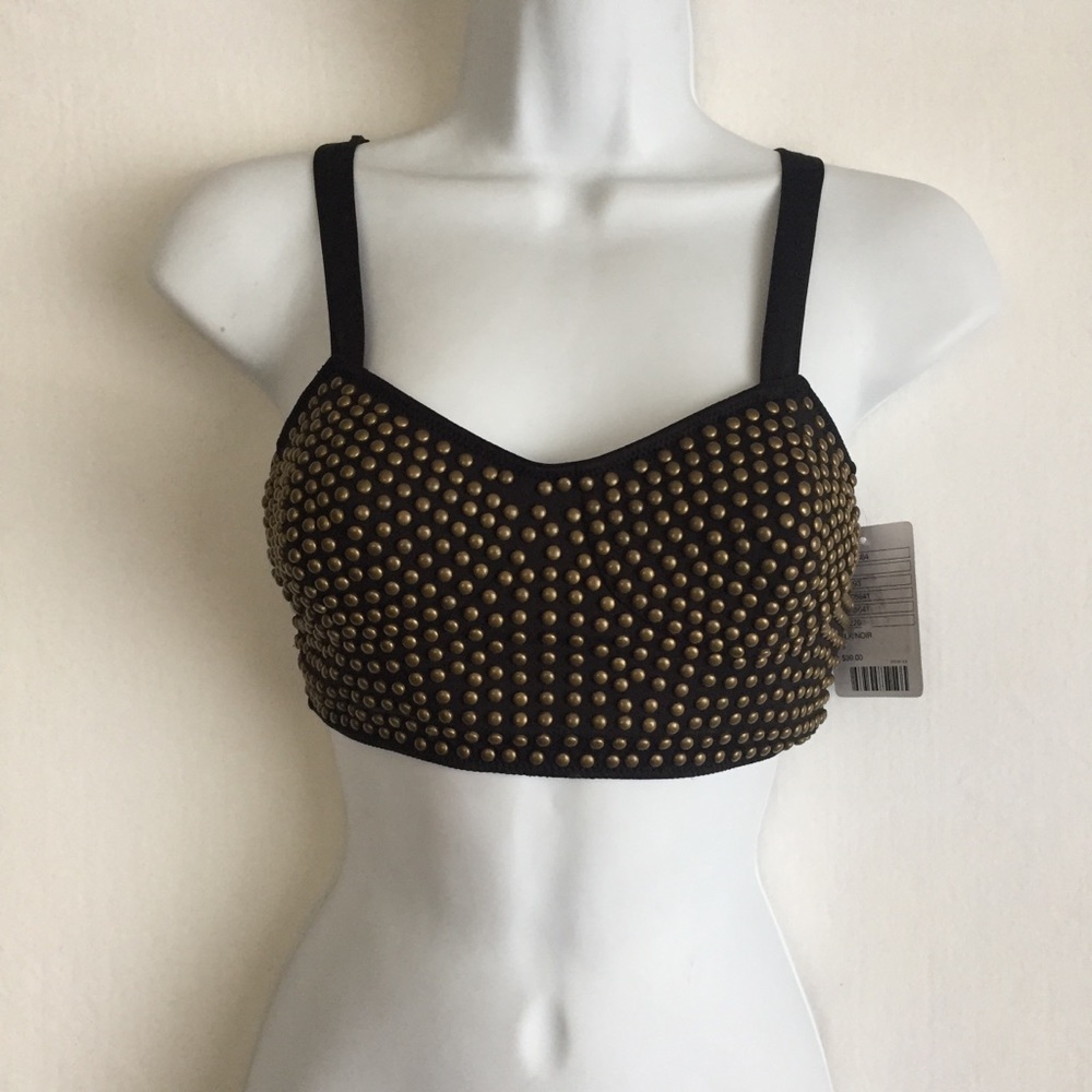 OUT FROM UNDER BLACK BIKINI SWIM TOP sz S-P.